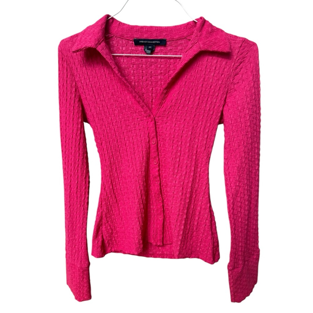 French Connection Tash Pink Knit shirt size XS